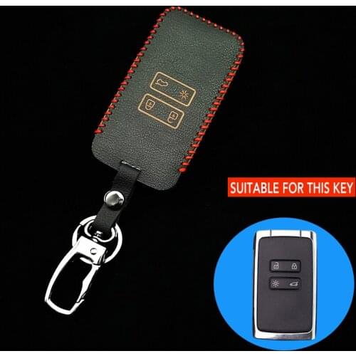 New Design Leather Car Key Cover, For Renault Ridjar Megane Capturer 4 Rs Koleos Logan Case Keychain Protect Accessories Shell