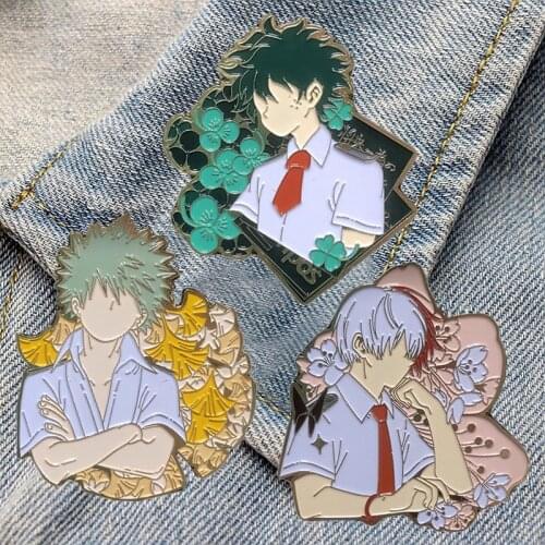 LT593 Japanese Anime My Hero Academia Enamel Pins Badge Brooch Backpack Bag Collar Lapel Decoration Jewelry Gifts for Friends