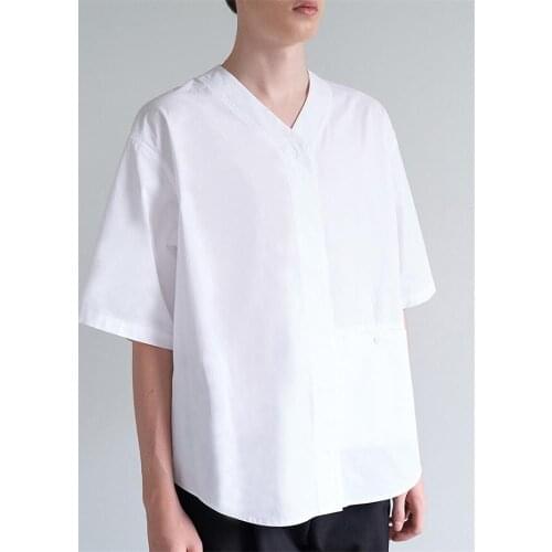 Mens short-sleeved shirt simple Korean version Japanese