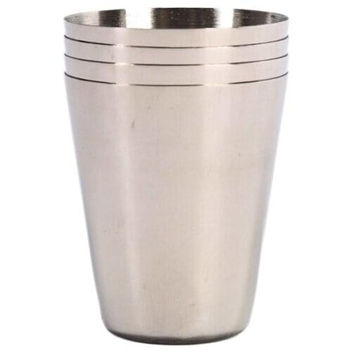 4 pieces of 30ml cup set stainless steel cup Practical and durable environmentally friendly milk cup tableware Easy to clean