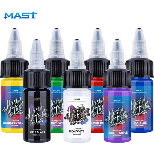 Mast Multicolor Immortal Color Professional 0.5oz 15ML 1oz 30ML 7 Bottles Color Set Tattoo Inks Pigment Permanent Body Beauty