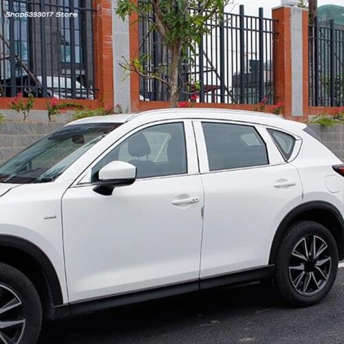 Window Pillar Trim Cover Stainless Steel Strips Door Middle Column Trim Decoration For Mazda CX5 CX-5 2017 2018 2019 2020 2021
