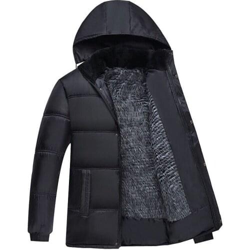 Parka Coats Men Winter Jacket Thicken Hooded Waterproof Windproof Warm Fleece Outwear Casual Loose Male Overcoat