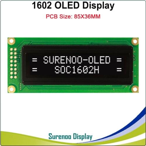 Real OLED Display, 83*36MM PCB Compatible with 1602 162 16*2 Character LCD Module Display LCM Screen WS0010 Support Serial SPI