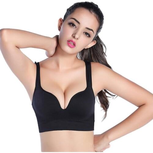 Sexy Female Underwear Deep U Cup Bras For Women Push Up Lingerie Seamless Bra Bralette Backless Plunge Intimates Bra
