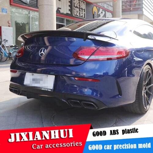 For W205 Coupe Spoiler 2015-2018Z Mercedes-Benz W205 C-class Coupe Spoiler ABS plastic Material Car Rear Wing Color Rear Spoiler