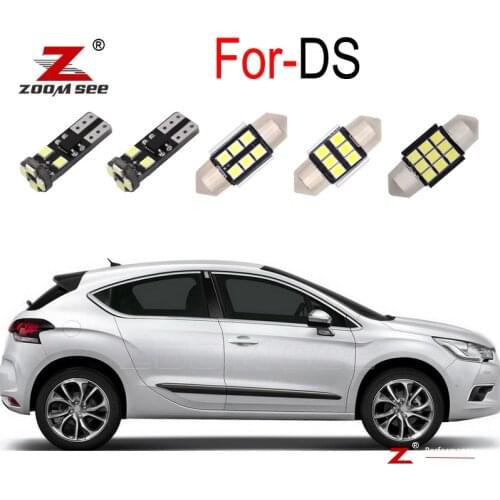 LED plate lamp + LED interior dome map trunk bulb indoor mirror light For Citroen DS 3 4 5 5LS DS3 DS4 DS5 DS 5LS