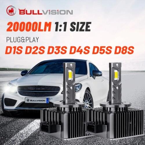 Bullvision D1S LED Headlight HID D2S D3S D4S D5S D8S 20000LM Two-sided CSP Chip 6500K White High Beam Low Beam Canbus Error Free