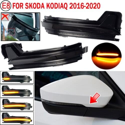 For Skoda Kodiaq 2016 2017 2018 2019 2020 LED Dynamic Turn Signal Light Rearview Side Wing Mirror Sequential Indicator Blinker