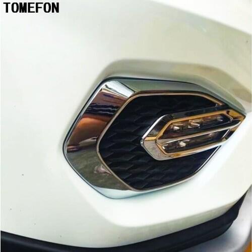 TOMEFON 2Pcs For Acura CDX 2016 2017 2018 Chrome Front Fog Light Cover Head Bottom Light Lamp Hood Gloosy Decal Car Styling