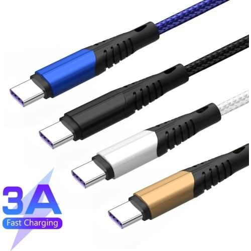 3A Type C USB Cable Fast Charging Wire Mobile Phone Cord USBC Type-C Cabo for Huawei Mate 20 P30 P20 P10 Pro Honor 10 Nova