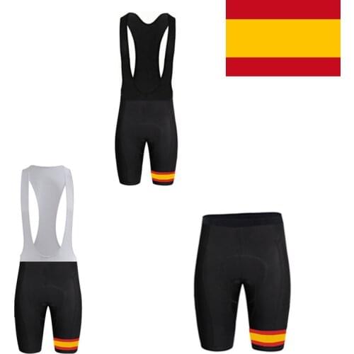 Spain Flag Cycling Bib Shorts Gel Pad Mountain Bike Bicycle Shorts Culotte Ciclismo MTB Shorts Men Women Cycling Clothing