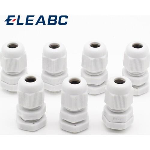 10pcs High Quality IP68 PG7 3-6.5MM Waterproof Nylon Cable Gland No Waterproof Gasket Plastic Cable Gland