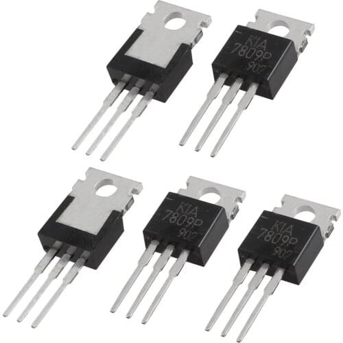 WSFS Hot Sale 5 Pcs L7809CV 3 Terminals Through Hole 1.5A 9V Postive Voltage Regulator Voltage Regulators/Stabilizers