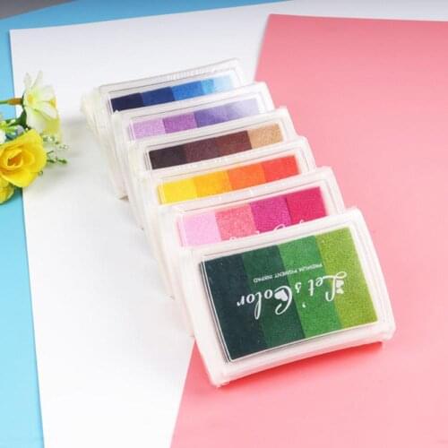 1PCS 6style Inkpad Ink stamp pad Colorful Cartoon Craft Inkpad set for DIY funny work Fingerprint Scrapbooking Accessories