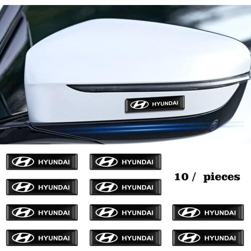 10Pcs 3D Car Styling Decoration Epoxy Resin Long Emblem Badge Sticker Decals Wheel Steering Wheel Decals for Hyundai Santa Fe