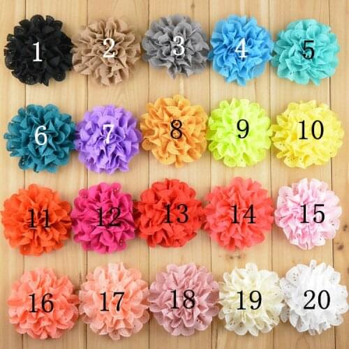 100 pcs/lot 3" inch Hollow Out Chiffon Fabric Flowers Hair accessories