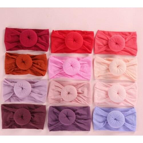 12 pcs/lot Multicolor sweet donut nylon elastic headband fashion sports baby ball headband wide headband