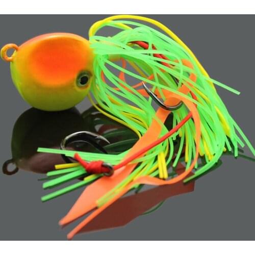 2PCS New 40g Grass Green Lead Fishing Bait Jig Lure with Squid Skirts for Saltwater Fishing