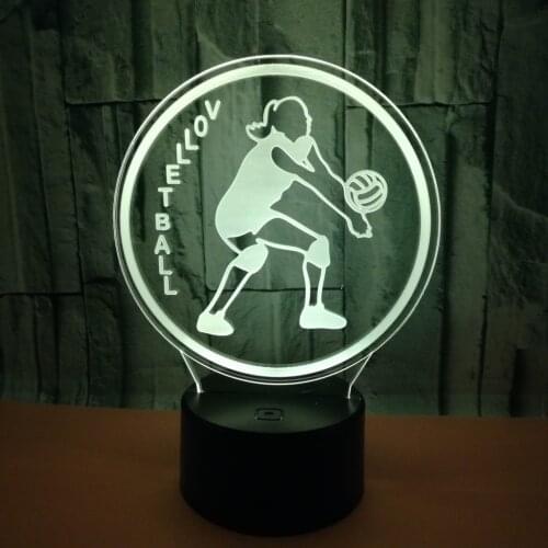 Creative Playing Volleyball 7 color 3d Lamp Usb Led Illusion Remote Touch switch Table Lamps Desktop 3d Night Desk Lamp