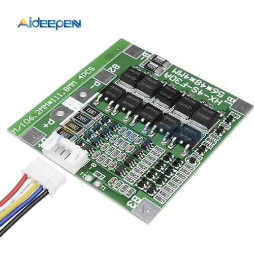 4S 30A 14.8V Li-ion Lithium 18650 Battery BMS Packs PCB Protection Board Balance Integrated Circuits 56x45x3mm