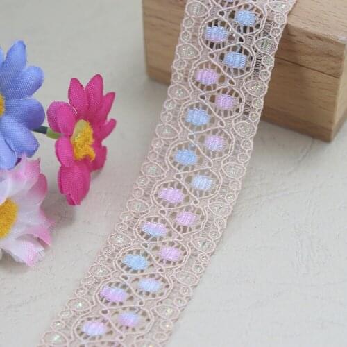 5 yards/lot 30mm width double color lighter elastic Lace DIY headband sewing/garment/clothes accessories wedding decoration lace
