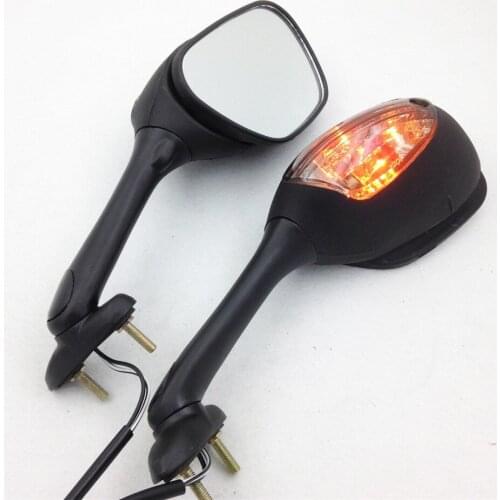 Afetermarket free shipping motorcycle mirror For Motorcycle 2005-2012 Suzuki GSX-R GSXR 1000 BLACK SMOKE Integrated Turn Signal