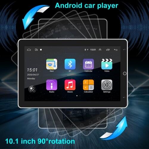 16GB ROM Car Radio MP5 Player 10.1" HD Rotating Screen GPS Navigation Android 10 Multimedia Video Player Stereo Music USB AUX