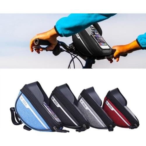 B-soul Bike Bag Frame Front Top Tube Cycling Bag Waterproof 6.4in Phone Case Touchscreen Bag MTB Pack Bicycle Accessories