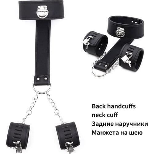 BDSM Bondage Harness Restraint Fetish Slave Handcuffs & Collar Adult Games Erotic Sex Toys For Woman Couples Sex Products