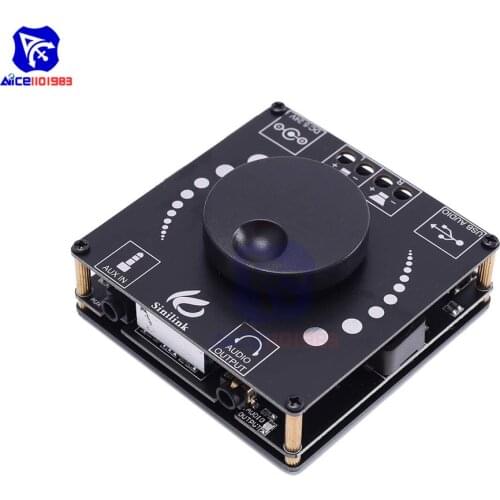 Diymore Wireless Bluetooth 5.0 HiFi Audio Stereo TPA3116D2 Amplifier Module USB Type C/AUX 50Wx2 Digital Power Amplifier Board