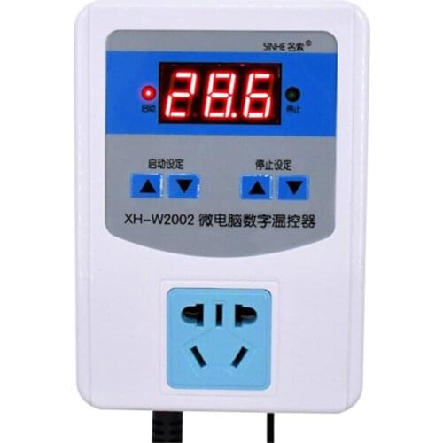 Digital Thermostat AC 220V Temperature Controller Micro Intelligent Thermostatic Switch for Heating or Cooling Equipment