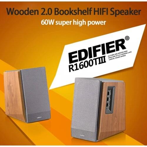 Wooden 2.0 Channel Bookshelf HIFI Speaker Computer Audio Active Power Amplifier Super High
