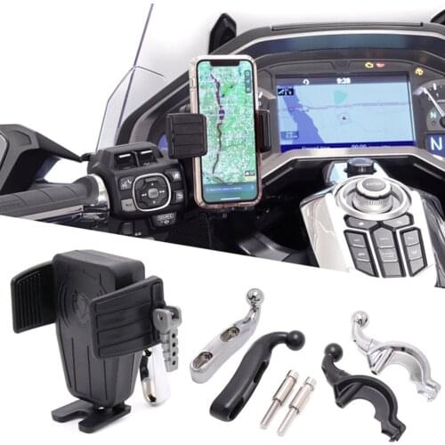 Wireless Fast Charging For HONDA Gold Wing GL 1800 F6B GL1800 DCT 2018-2021 2019 Motorcycle GPS Phone Holder Navigation Bracket