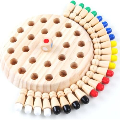 Kids Wooden Memory Match Stick Chess Fun Color Game Board Puzzles Educational Color Cognitive Ability Learning Toys for Children