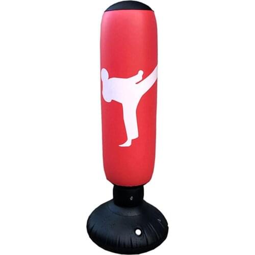 Children Adult 63 Inch Inflatable Standing Punching Bag Boxing Bag Karate Taekwondo Fitness Equipment Accessories