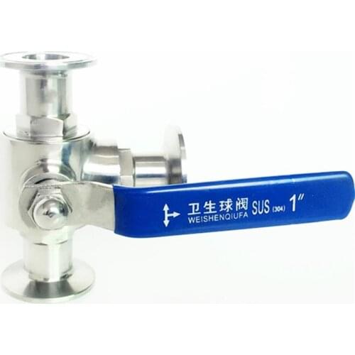 Fit 63mm Pipe OD x 2.5" Tri Clamp Sanitary L-Port Ball Valve SUS 304 Stainless Beer Brewing Home
