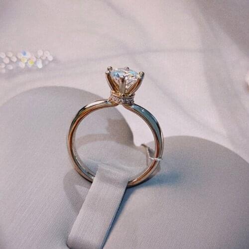 925 silver ring 6 claws Moissanite ring Scarf styling Special design Engagement Anniversary Ring 1ct round excellent cut