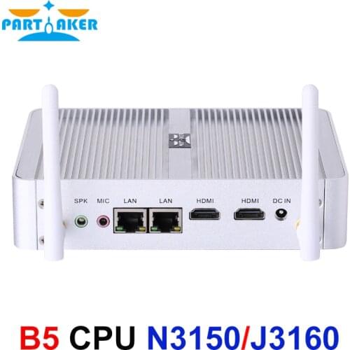 Partaker Fanless N3150 J3160 Quad-core Mini PC VDI PCoIP Router Windows 10 Intel Dual LAN HDMI COM Office Firewall Computer