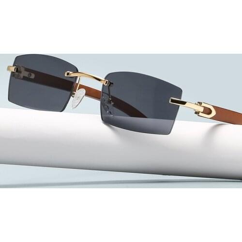 2021 Mens Rimless Sunglasses Brand Designer Rectangle Ocean Color Lens Ultra Clear Sun Glasses Trendy Outdoor Eyewear UV400