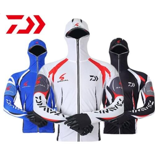 2021 New DAIWA Fishing Shirt Men Long Sleeve Quick Dry Shirts Outdoor Sports Breathable FIshing Clothes Anti-uv Hooded Jacket