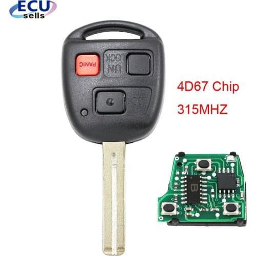 New Replacement Remote Key for Lexus GX470 LX470 HYQ1512V 4D67 Chip 315MHZ- Short Blade