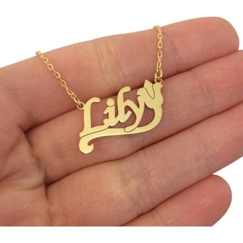 GORGEOUS TALE Stainless Steel Rose Charms Any Letters Names Personalized Necklace Women Fashion Choker Necklace Party Jewelry