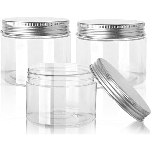 10pcs 6.8-17oz Transparent Canister Plastic Food Storage Jars Airtight Pot Container For Slime Nuts Honey Travel Cosmetic Bottle