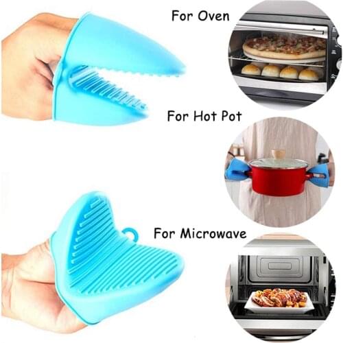 Pripaso 1Pcs Silicone Mini Anti-scalding Oven Gloves Heat Resistant Gloves Clips Insulation Non Stick Cooking Baking Oven Mitts