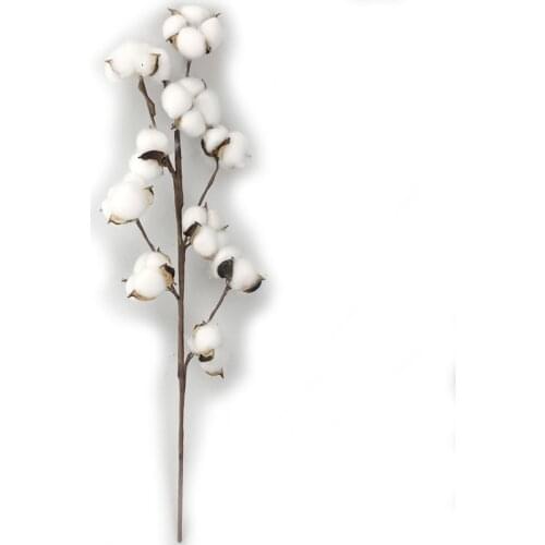 Five-petal Full Simulation Cotton Branch Dried Flower Cotton Bouquet Christmas Decoration Shooting Props Home Floral Decoration