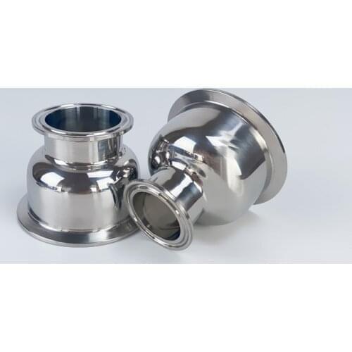 Reducer 1.5"(38mm)OD50.5 x 2"(51mm)OD64 ,Sanitary Tri-Clamp Concentric Pipe Fitting SS 304