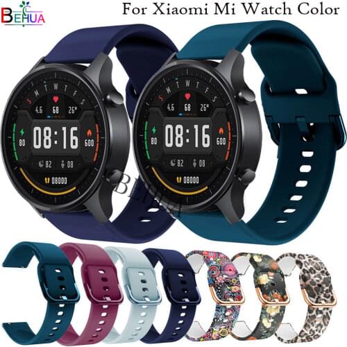 BEHUA WatchBand 22MM Strap For Xiaomi Mi Watch Color Silicone SmartWatch Wriststrap Bracelet Accessories For Amazfit GTR 2e belt