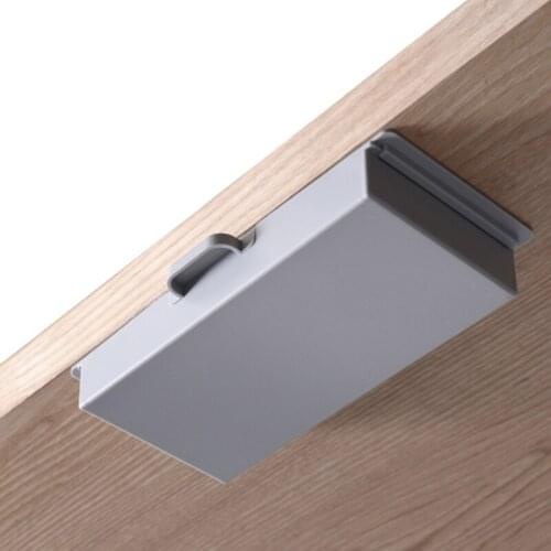 Self Stick Pencil Tray Desk Table Storage Drawer Organizer Box Under Desk Stand Self-adhesive under-drawer storage