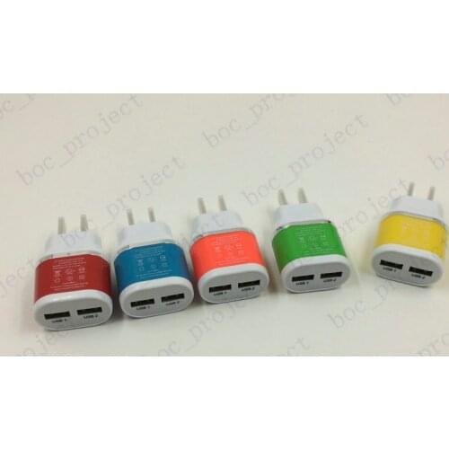 New Dual USB Wall Charger Home travel adapter 5V 2.1A US Metal AC Power Adapter 2 ports plug for iphone 6s Samsung s6 50pcs